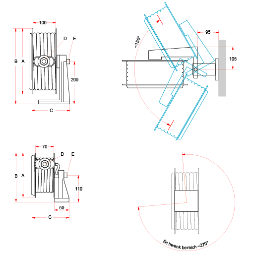 Dimensioned drawing BT 3056